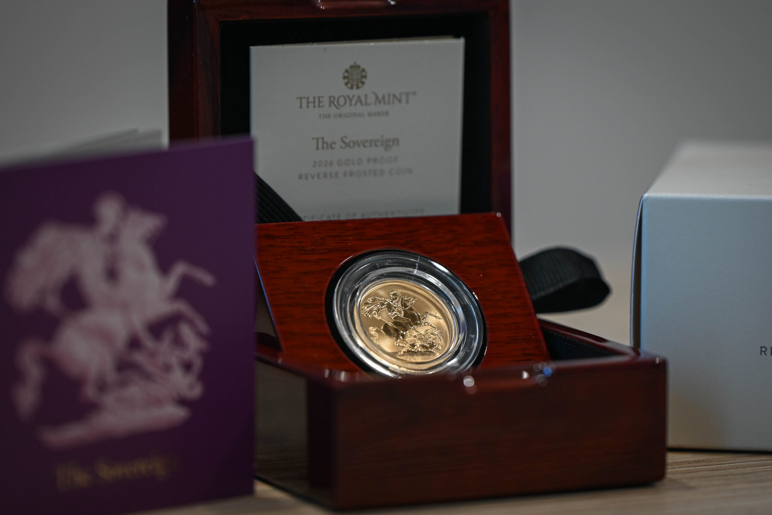 2026 Gold Proof Reverse Frosted Sovereign with Box & Coa - Image 3